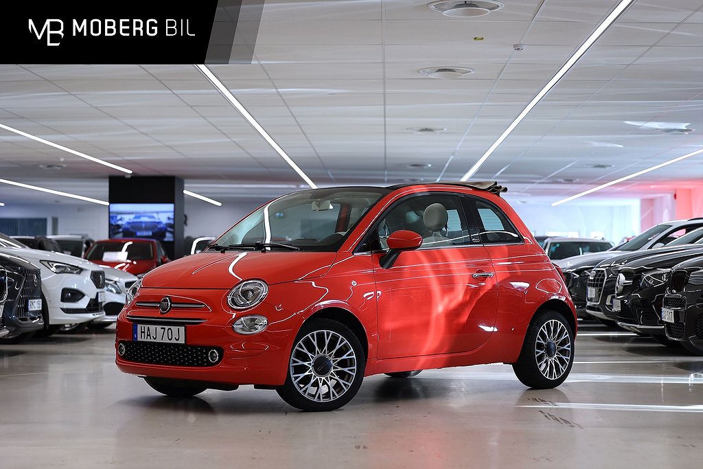 Fiat 500C 1.2 69hk Cabriolet Lounge PDC Årsskatt 558:- Leasbar