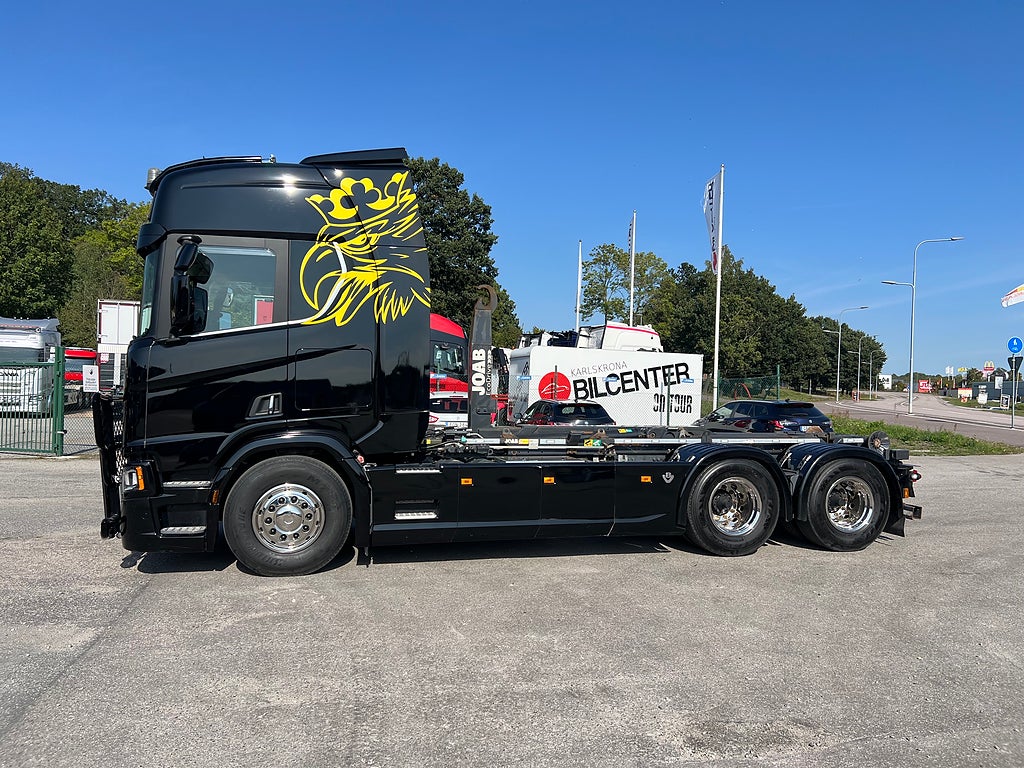 Scania R650 V8 6x4 Tandem Lastväxlare, Kranflak & Liftdumper, Euro 6