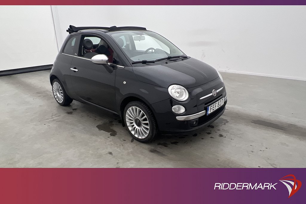 Fiat 500C 1.2 69hk Lounge Skinn Sensorer Drag Lågskatt