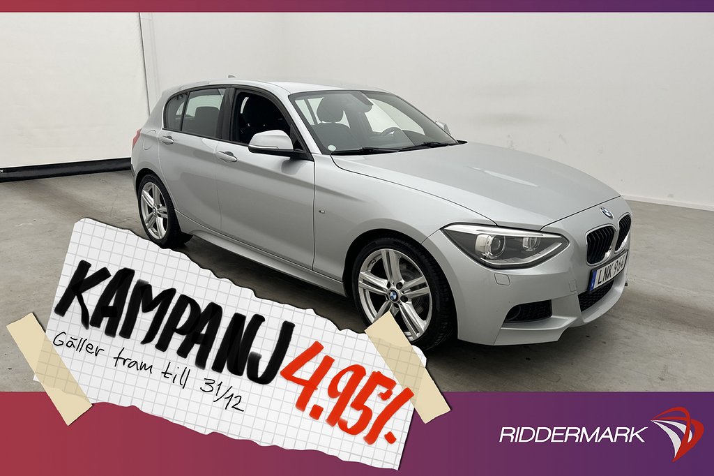 BMW 118 d 143hk M Sport HiFi Sensorer Keyless 4,95% Ränta