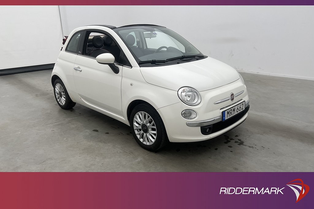 Fiat 500C 1.2 8V 69hk Lounge Sensorer Halvskinn