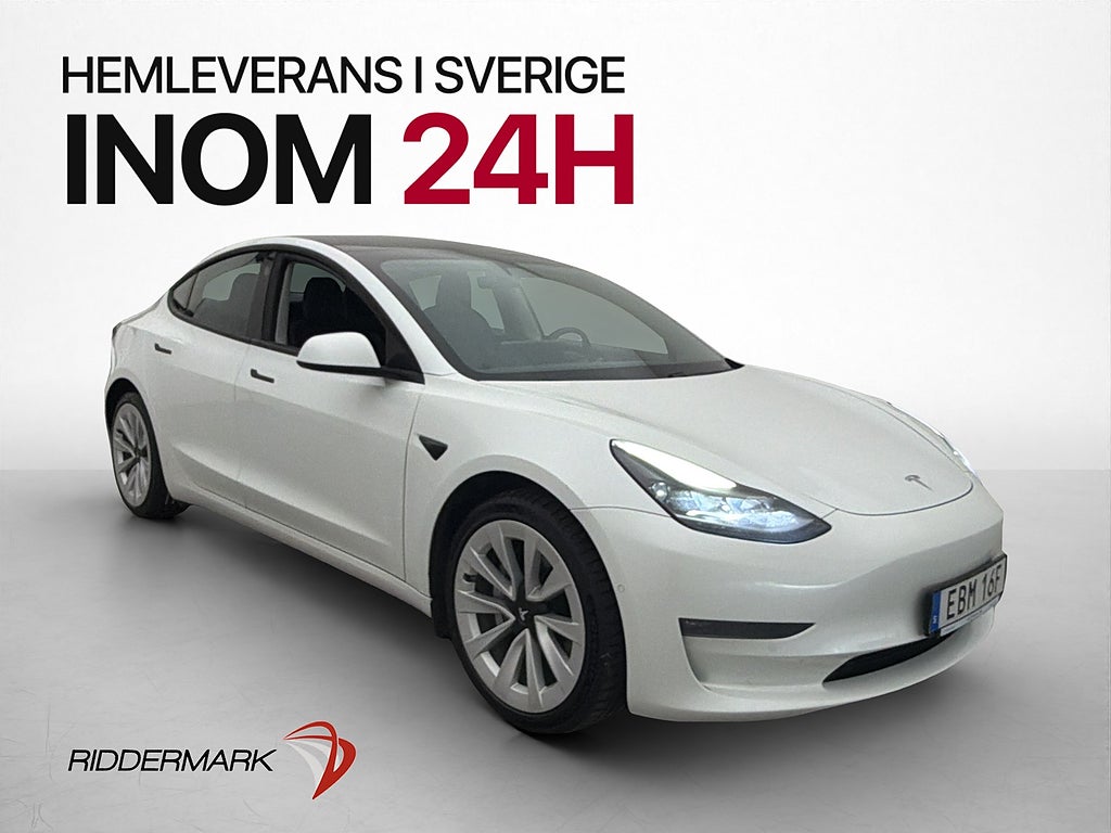 Tesla Model 3 Long Range AWD Pano Värmepump AP Kamera Drag