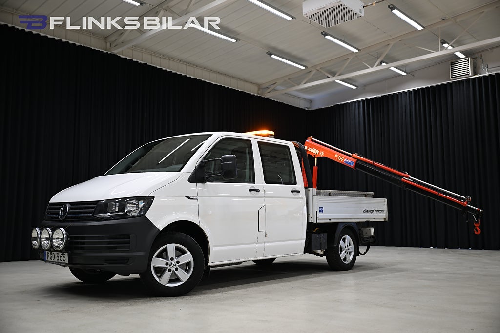 Volkswagen Transporter 4Motion 150HK Dubbelhytt|Flak|Kranbil|EnÄgare|Leasbar