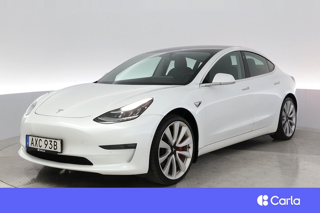 Tesla Model 3 Performance AWD Autopilot Pano V-Hjul