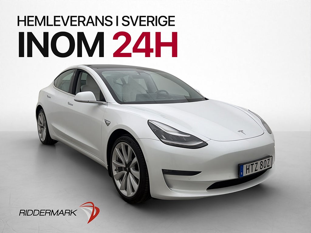 Tesla Model 3 Long Range AWD 440hk Navi Kamera Pano Läder