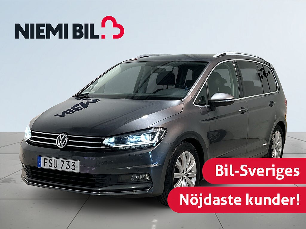 Volkswagen Touran 7-sits 1.8 TSI GT Dragkrok Pvärm Mvärm Kamera S/V-hjul
