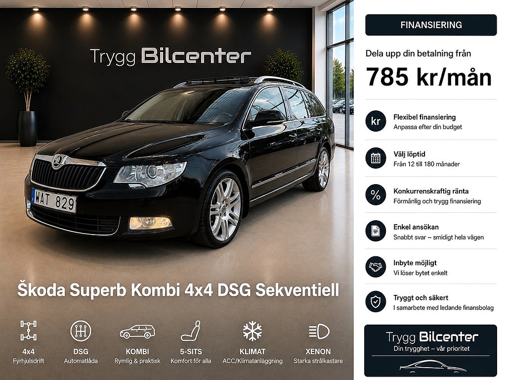 Skoda Superb Kombi 3.6 FSI V6 4x4 DSG Sekventiell, 260hk