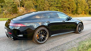 Mercedes-AMG GT 63 S E Performance Har en fyrliters V8-motor som får hjälp av en elmotor. Foto: Anders Nilsson 