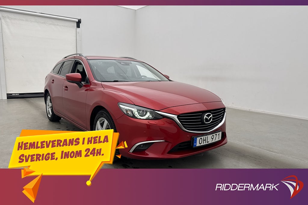 Mazda 6 Wagon 2.2 AWD Skinn Kamera Drag VÄLSERVAD!