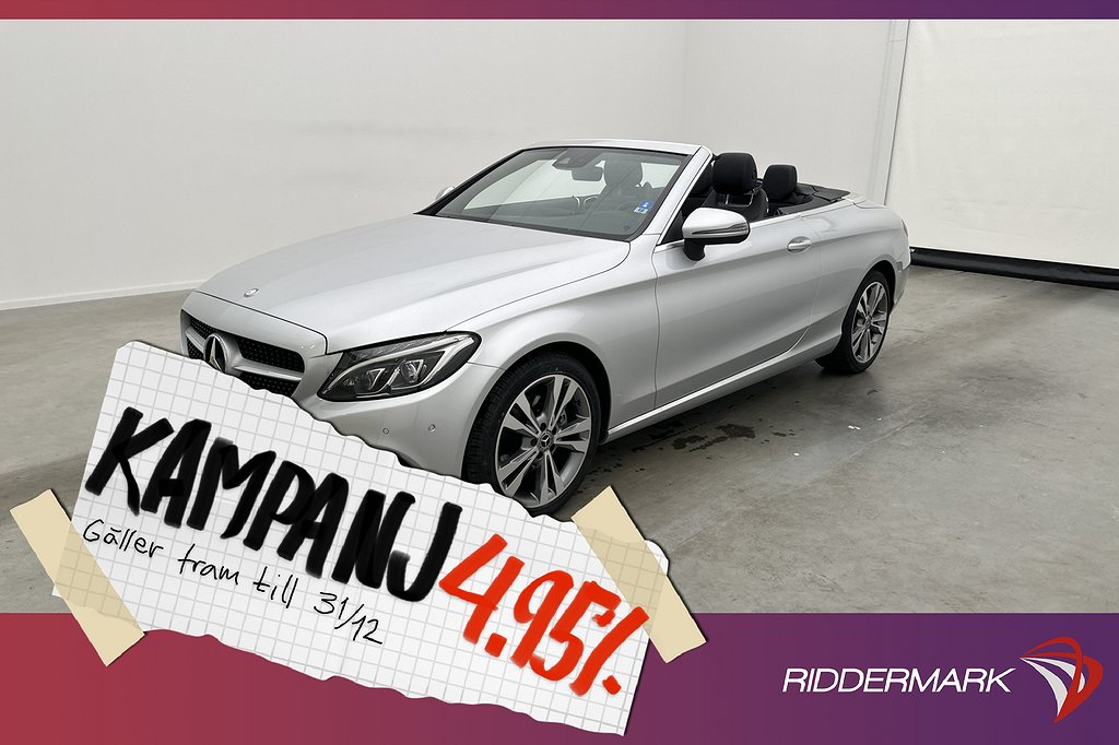 Mercedes-Benz C 200 Cabriolet 184hk Burm Kamera 4,95% Ränta