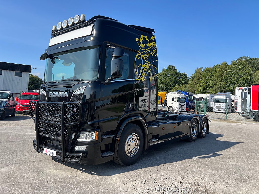 Scania R650 V8 6x4 Tandem Lastväxlare, Kranflak & Liftdumper, Euro 6