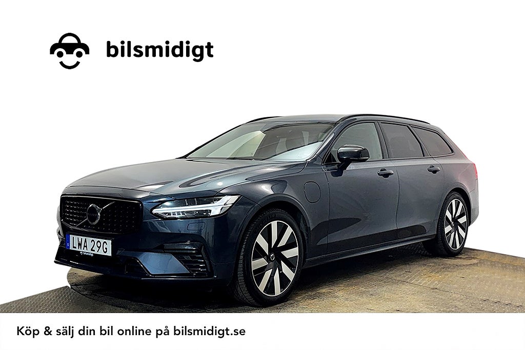 Volvo V90 Recharge T6 AWD Plus Dark Läder Drag Navi Cockpit Värmare 350hk