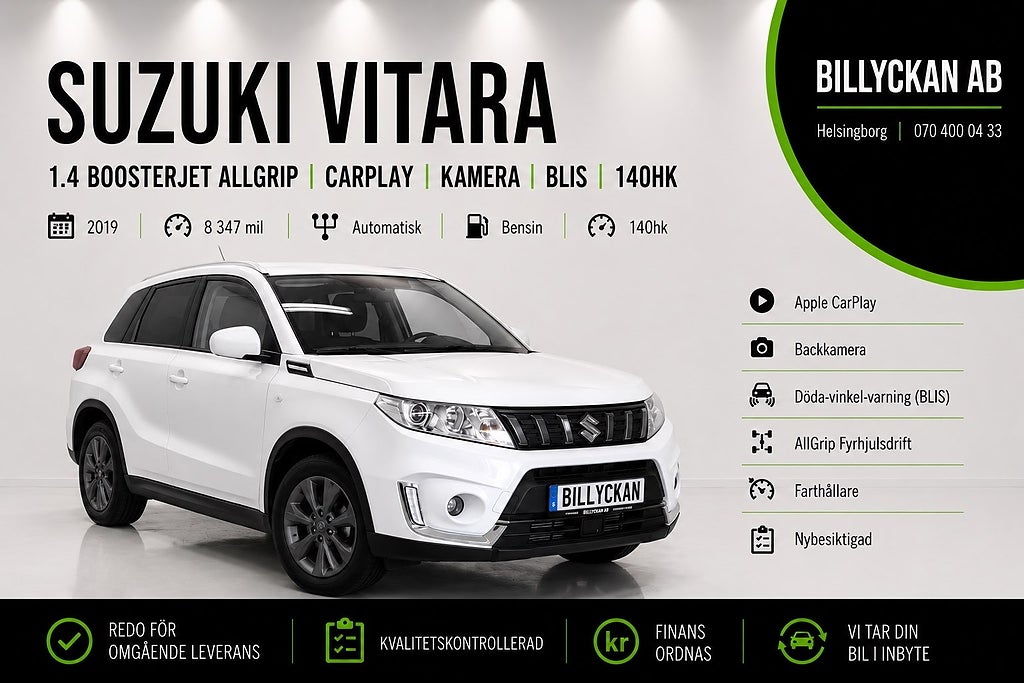 Suzuki Vitara 1.4 Boosterjet AllGrip |CarPlay|Kamera|BLIS|140hk