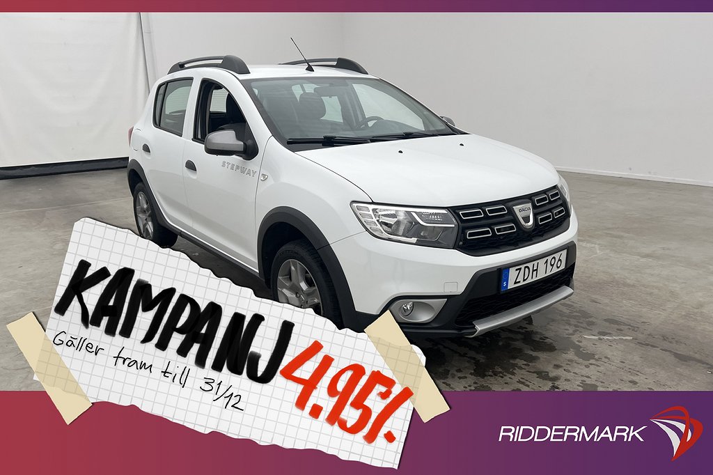 Dacia Sandero Stepway 0.9 TCe 90hk Navi Sensorer 4,95% Ränta