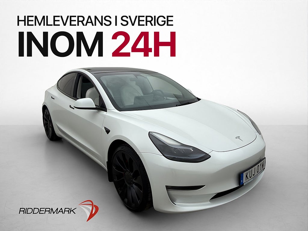 Tesla Model 3 Performance AWD AP Pano Kamera Ljus-Interiör