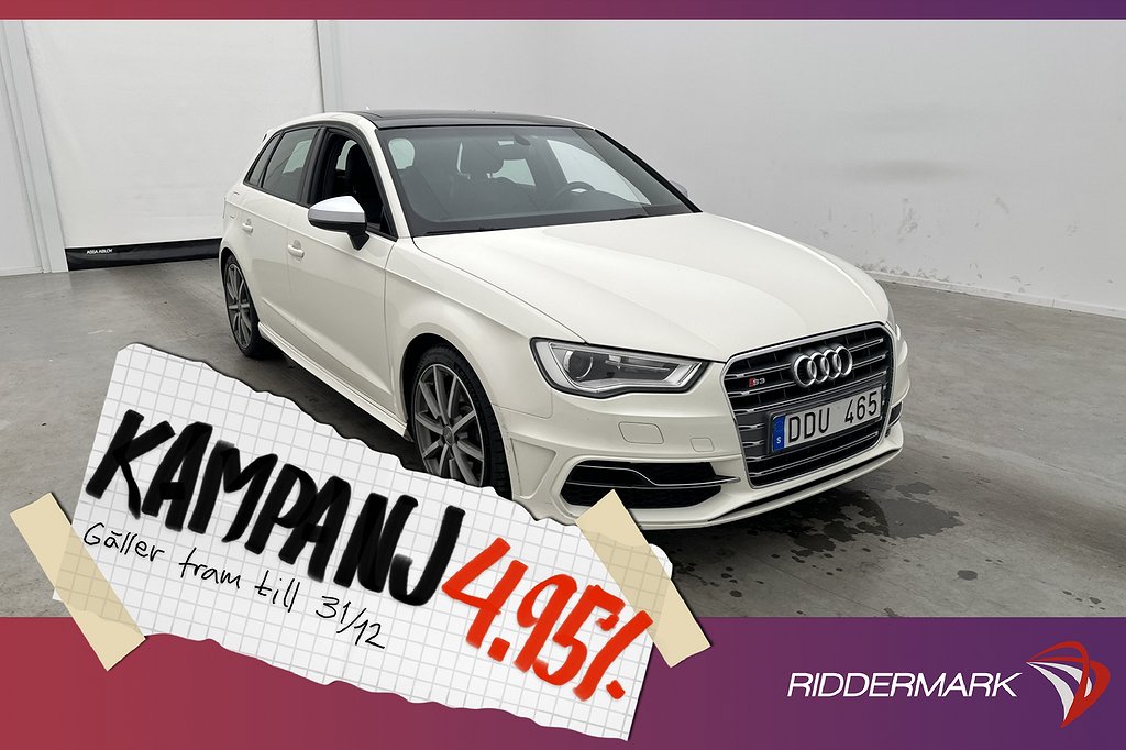 Audi S3 Sportback Quattro 300hk Panoram 4,95% Ränta