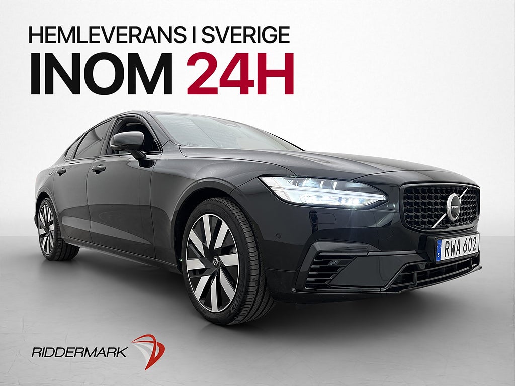 Volvo S90 Recharge T8 AWD Plus Dark 360° Skinn Nyservad MOMS