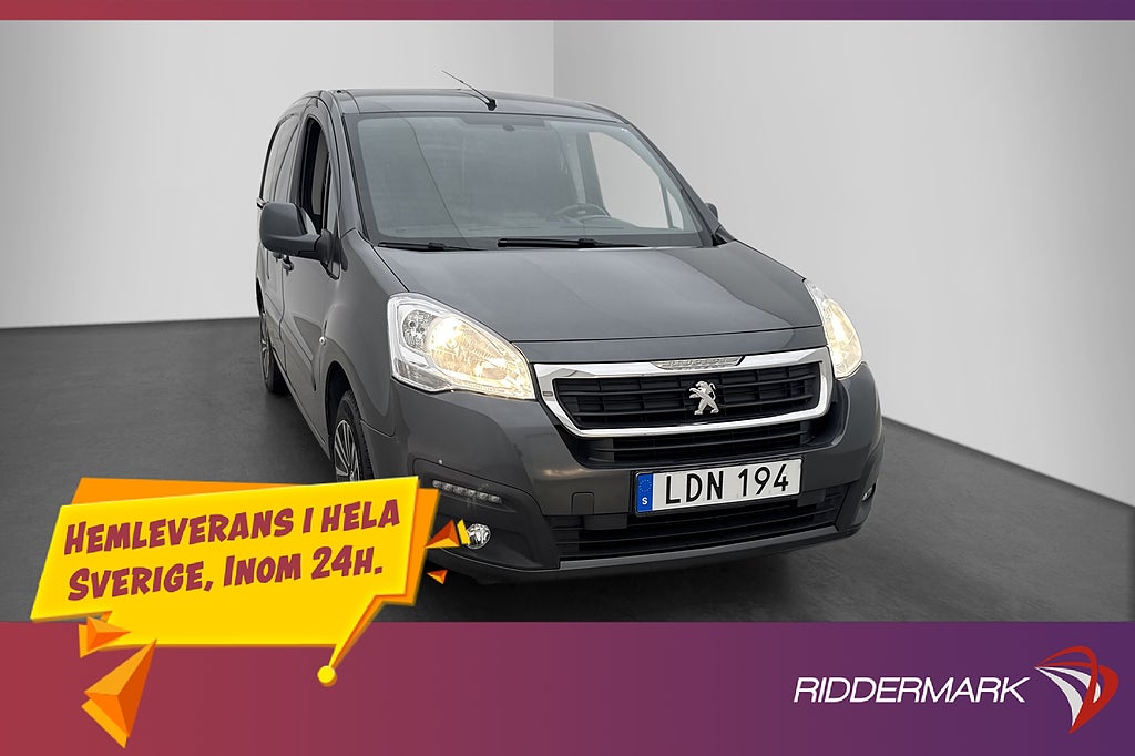 Peugeot Partner 99hk Drag B-Kamera 3-Sits Dubbla Skjutdörrar