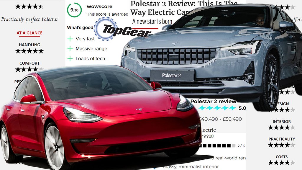 Jämförelserna mellan Tesla Model 3 och Polestar 2 haglar i internationell press.