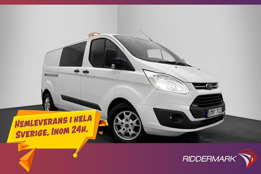 Ford transit-custom L2 Crew Van 2.2TDCi Värm Drag 6-Sit MOMS