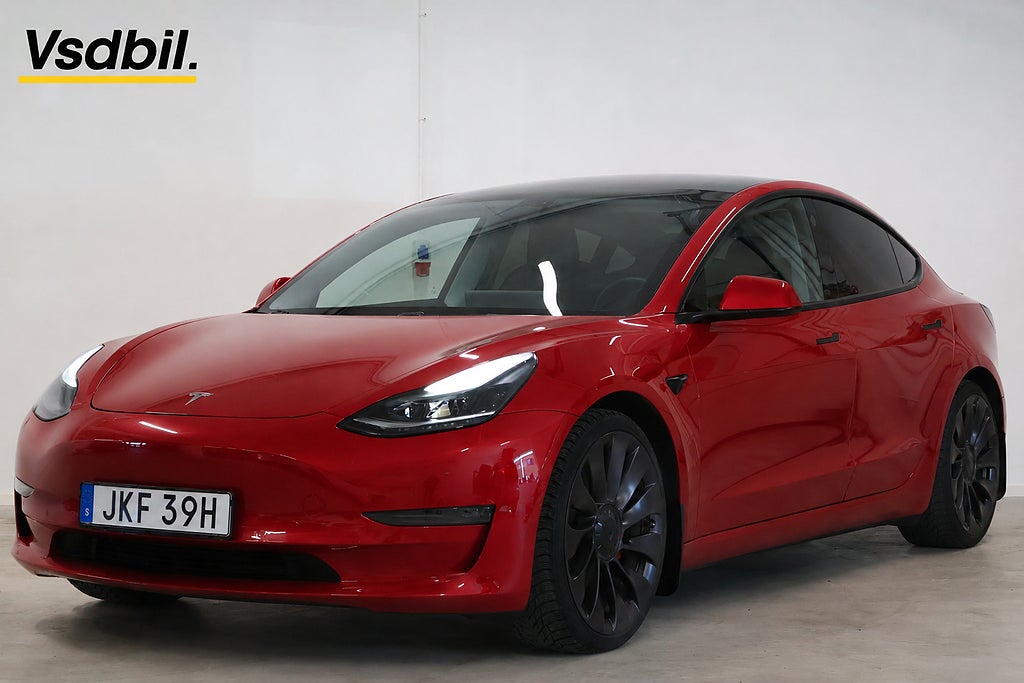 Tesla Model 3 PERFORMANCE *FSD* FULLSTÄNDIG AUTOPILOT PANO 2 ÄGARE