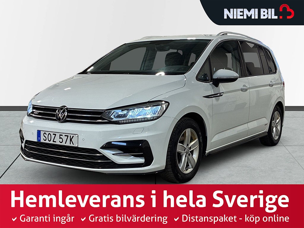 Volkswagen Touran 7-sits 1.5 TSI R-line Drag Värmare Kamera Nyservad S&V