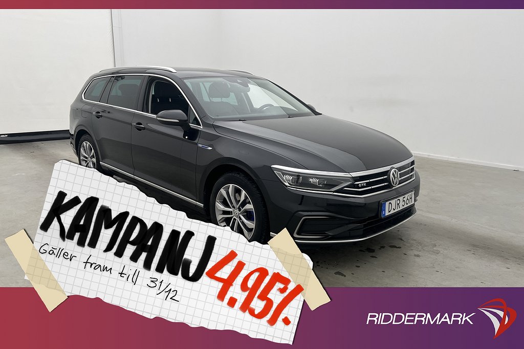 Volkswagen Passat GTE 218hk Executive Navi CarPl 4,95% Ränta