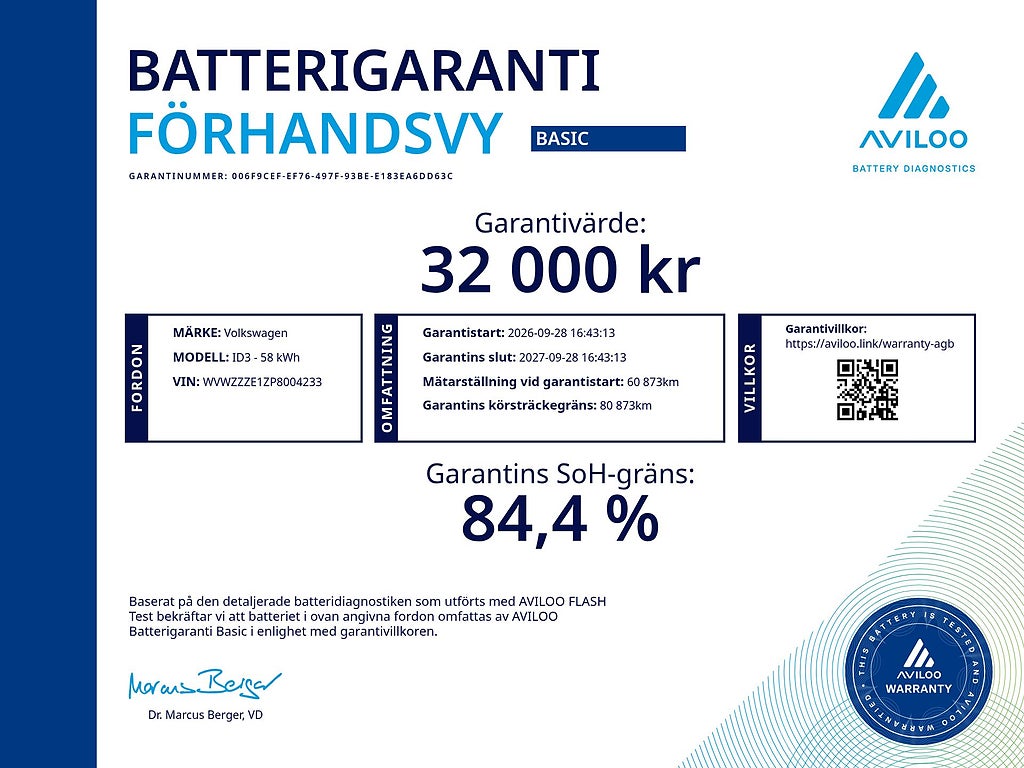 Volkswagen ID.3 Pro Performance Life, Pro 204hk