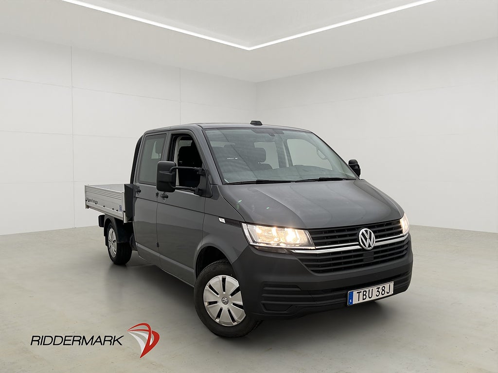 Volkswagen Transporter Dubbelhytt FLAKBIL 6-Sits Värm Moms