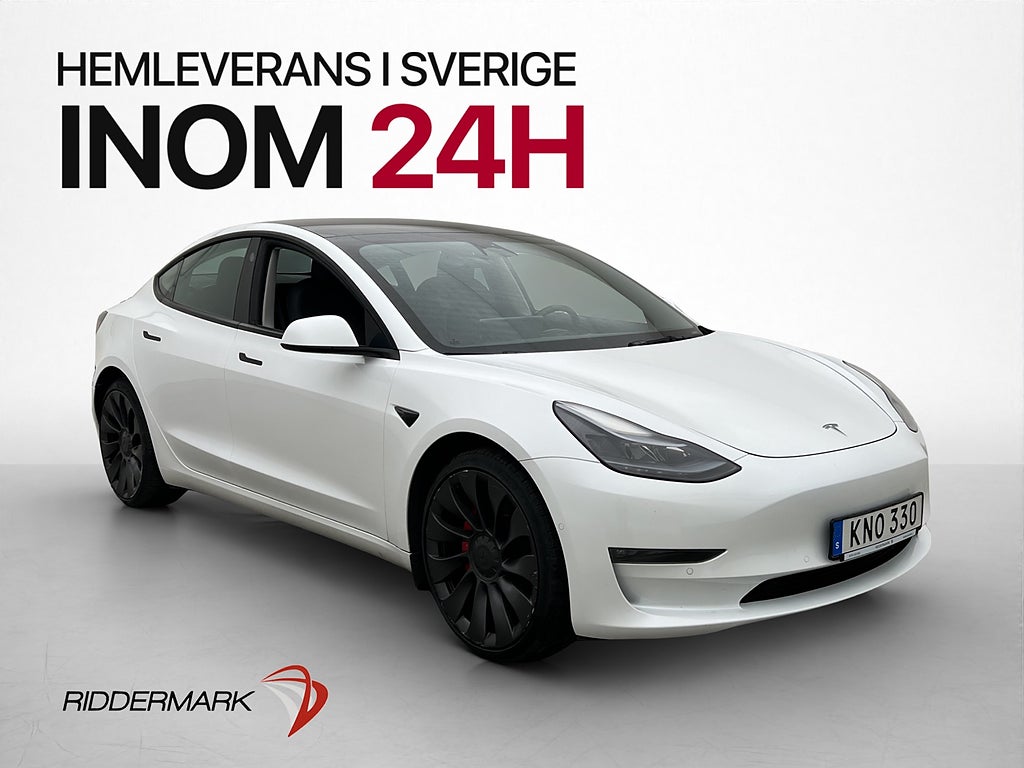 Tesla Model 3 Performance AWD Svensksåld MOMS Panorama