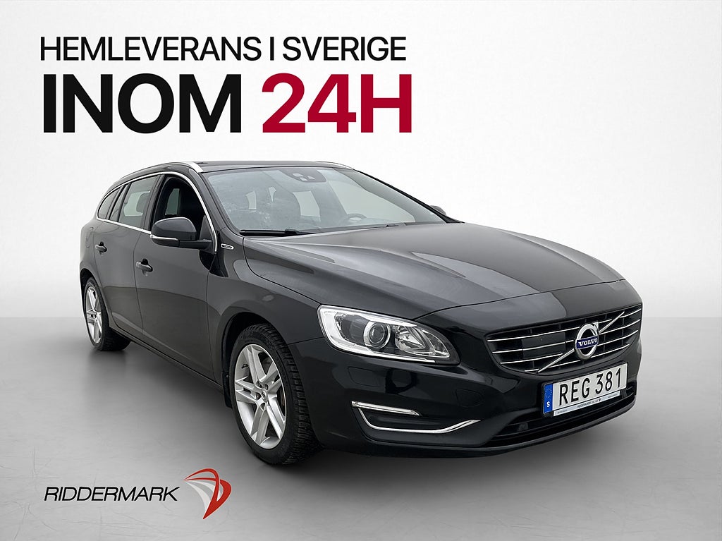 Volvo V60 D5 Plug-in AWD Summum VOC Värm Skinn Elstol Drag