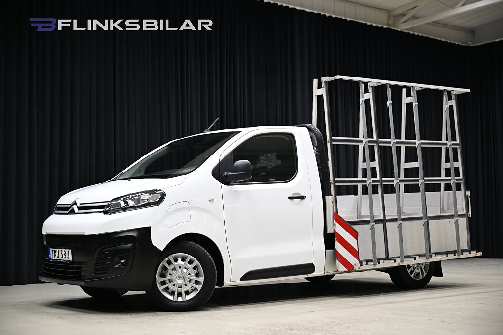 Citroen E-Jumpy 136HK Flakbil|Glasmästarbil|Drag|GPS|Backkamera|Leasbar