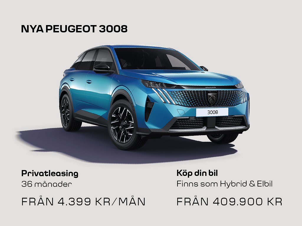 Peugeot 3008 HYBRID 136hk Allure Vinterhjul ingår vid köp