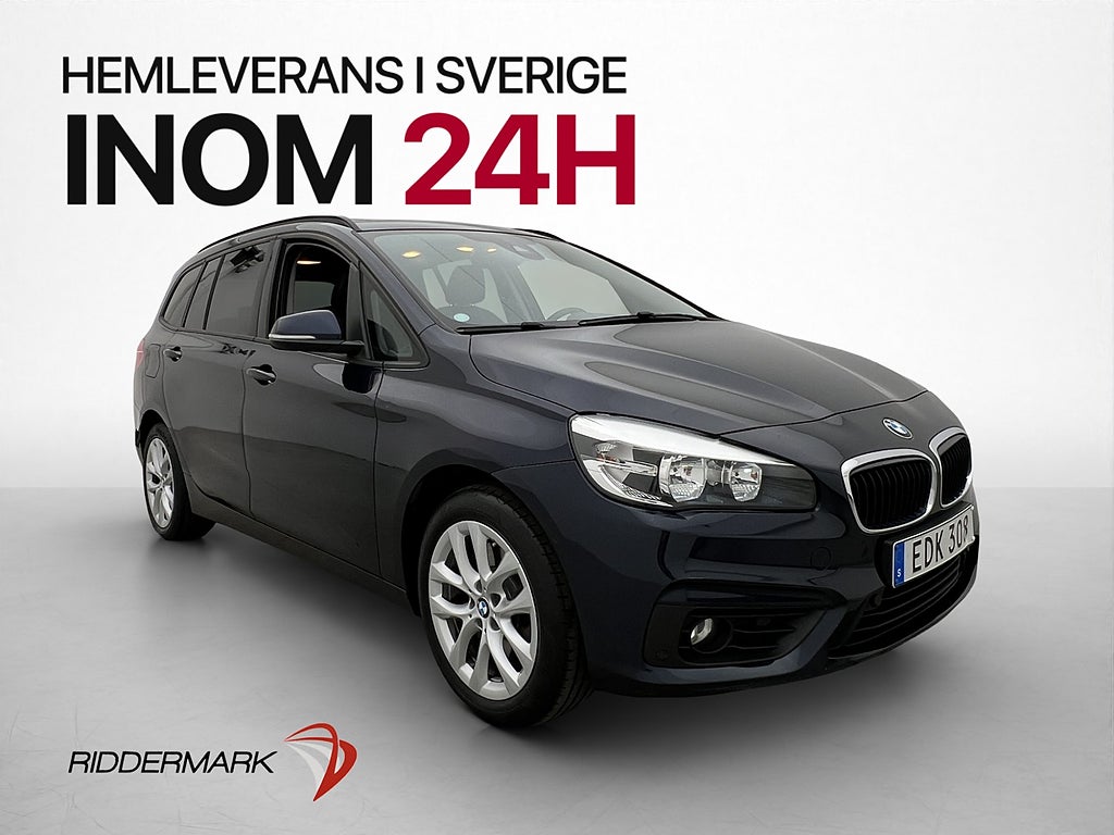 BMW 220D xDrive GranTourer 7-sits Pano Skinn Nav HuD Kamera
