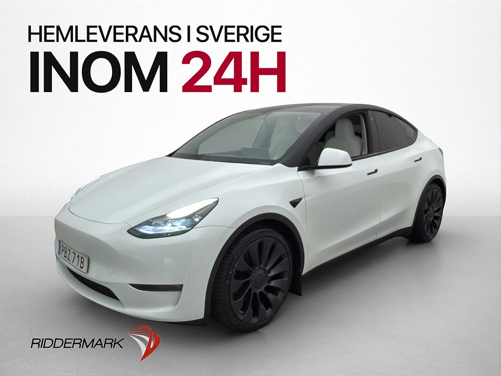 Tesla Model Y Performance AWD AP Ljus-Interiör Drag MOMS