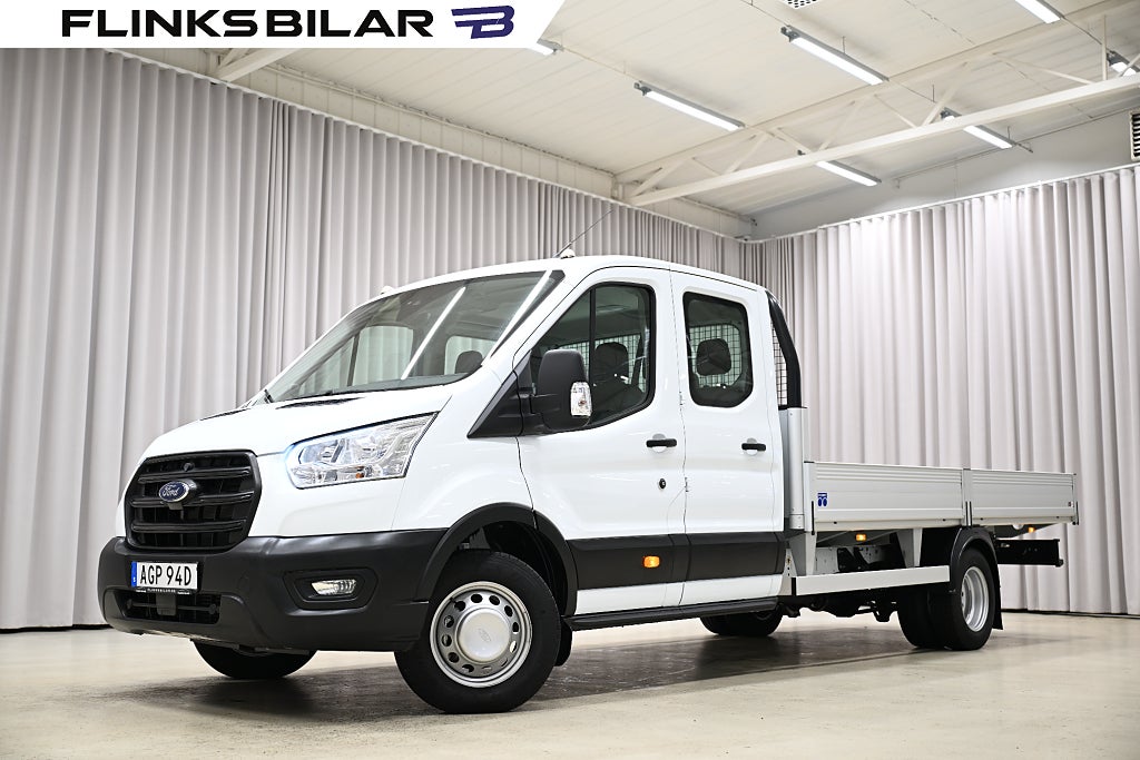 Ford transit 500 Dubbelhytt 170HK Flak Drag Värmare Moms 