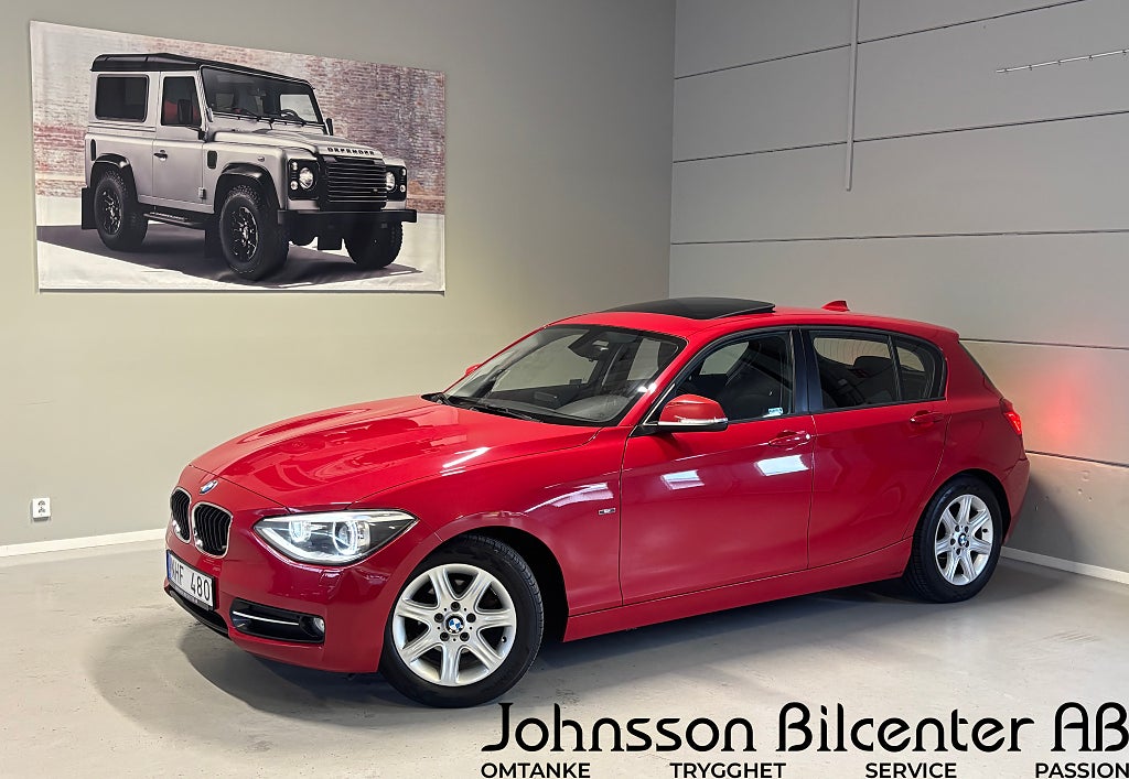 BMW 118d 5-dörrars Sport line 1 ägare Nyservad Taklucka 143hk