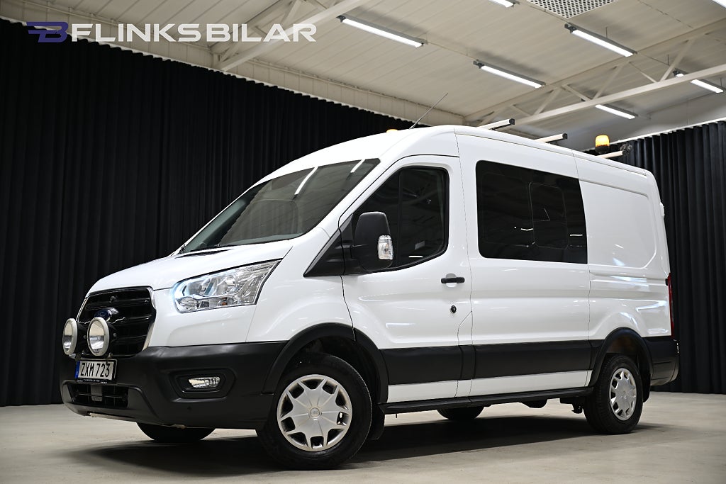 Ford transit 350 TDCi AWD 130HK Dubbelhytt|Inredd|Moms|MktUtrustning