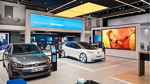 At the dealerships too, the logo, the moving frame and light will play a key role. In architectural terms, there will be no change to the interior of the dealerships.
