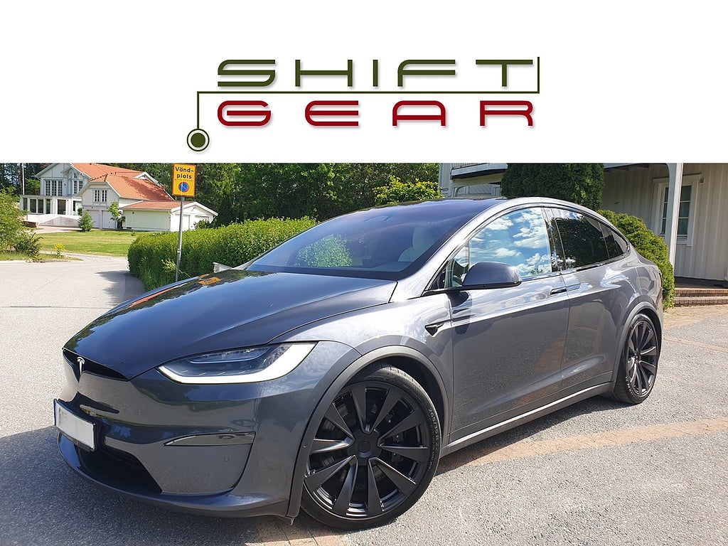 Tesla Model X PLAID 6-sits 22 tum Uppgr AP Ultra White Drag 1 äg MOMS