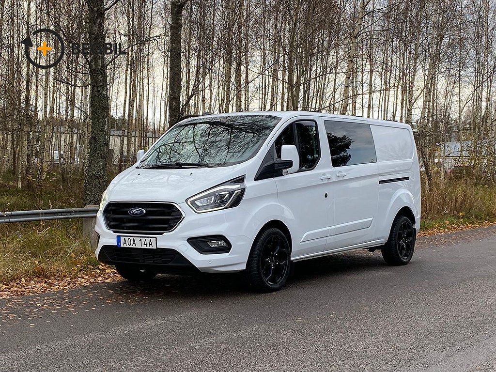 Ford Transit Custom 300 Crew Van 2.0 EcoBlue Automat I 5-sits I Drag I Leasba