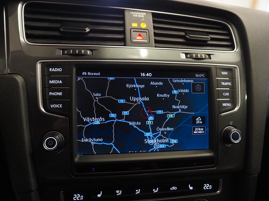 Volkswagen E-Golf 24.2 kWh Navigation Motorvärmare Låga mil 2015