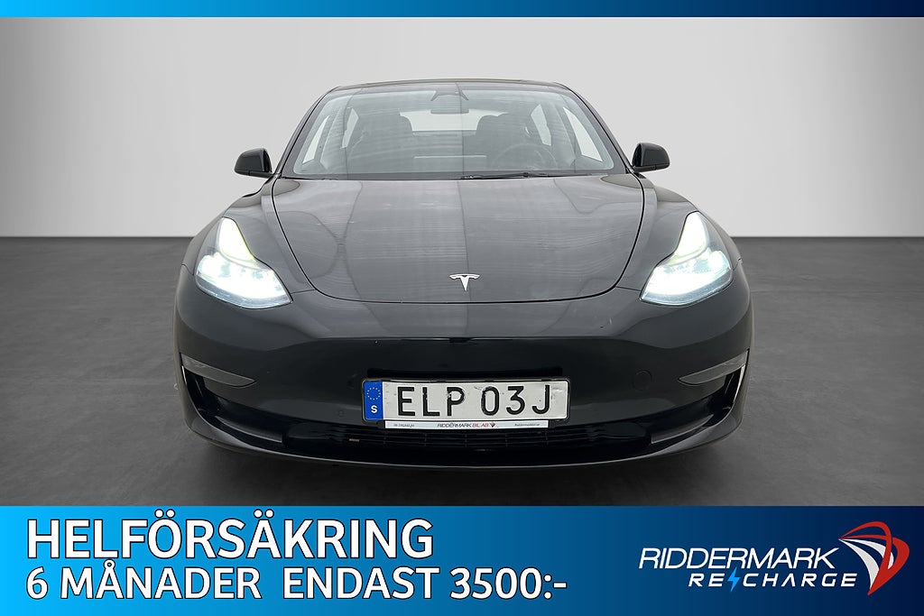 Tesla Model 3 Long Range AWD Pano Kamera AP Navi Svensksåld
