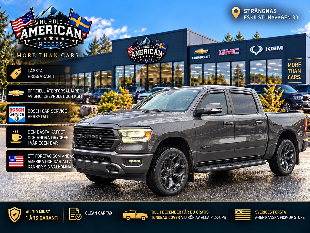 Dodge RAM 1500 Sport 5.7 Hemi V8 Låg Skått I Lager-Skinn -HK ljud