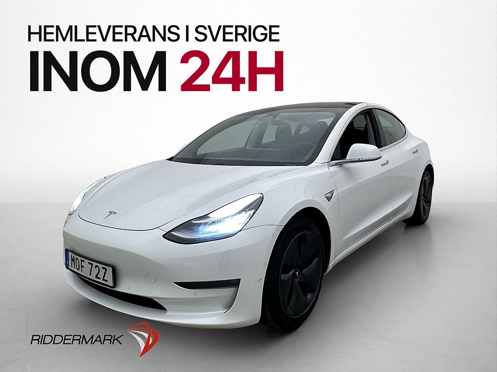 Tesla Model 3 Long Range AWD Autopilot Dragkrok Svensksåld