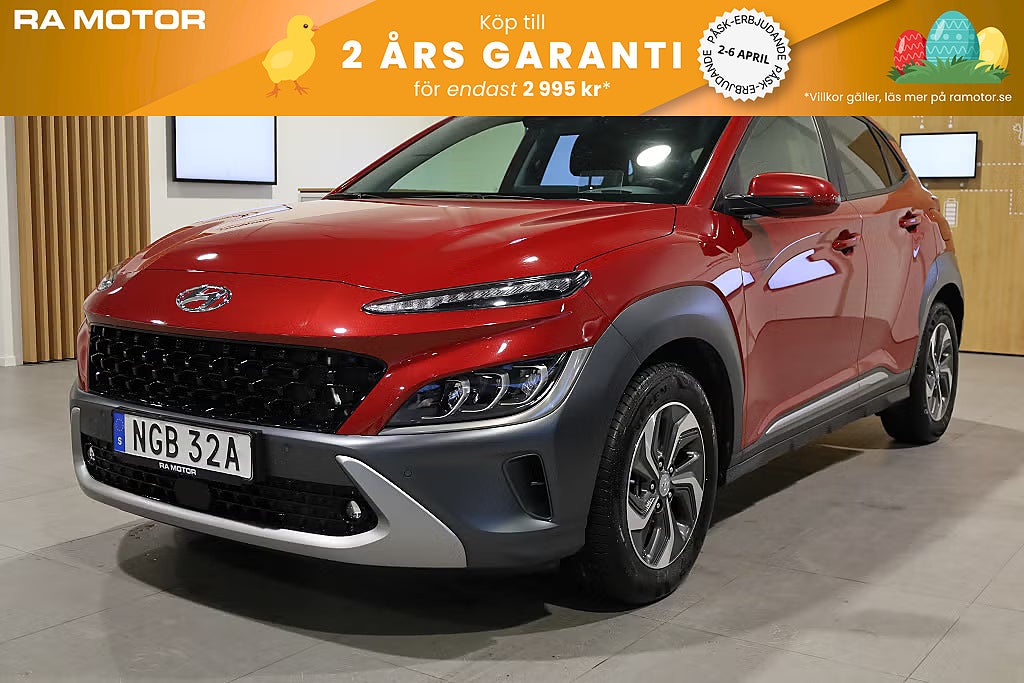 Hyundai Kona Hybrid 1,6 GDI 141hk Advanced Aut Navi Head Up Kamera 2021