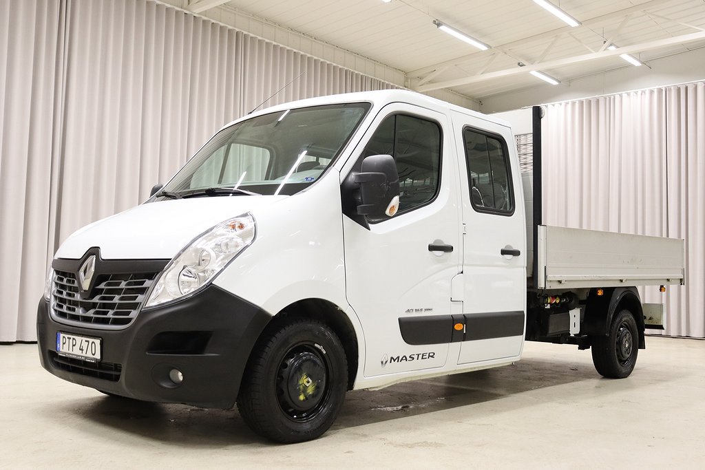 Renault Master 163HK Dubbelhytt Flak Kranbil 3800Mil Moms