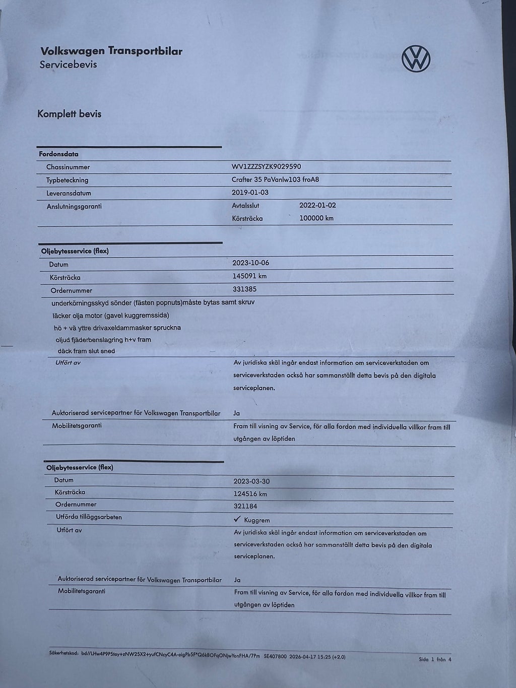 Volkswagen crafter 35 2.0 TDI Euro 6 NYSERVAD FULLSERVAD KAMREMBYTT B-KAM