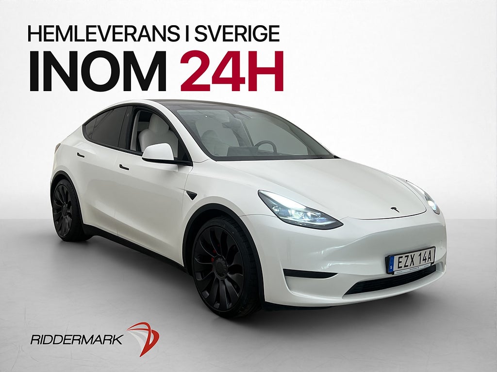 Tesla Model Y Performance AWD Ljus-interiör Värmepump MOMS