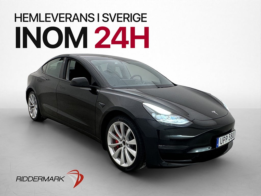 Tesla Model 3 Performance AWD 513hk Pano AP Kamera Skinn